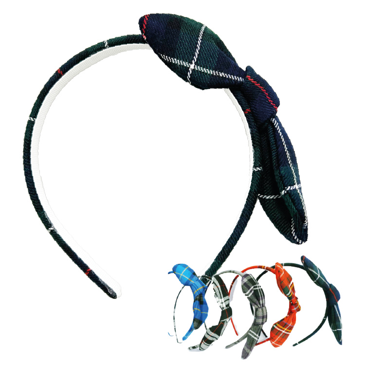 Tartan Slim Tie Bow Hairband