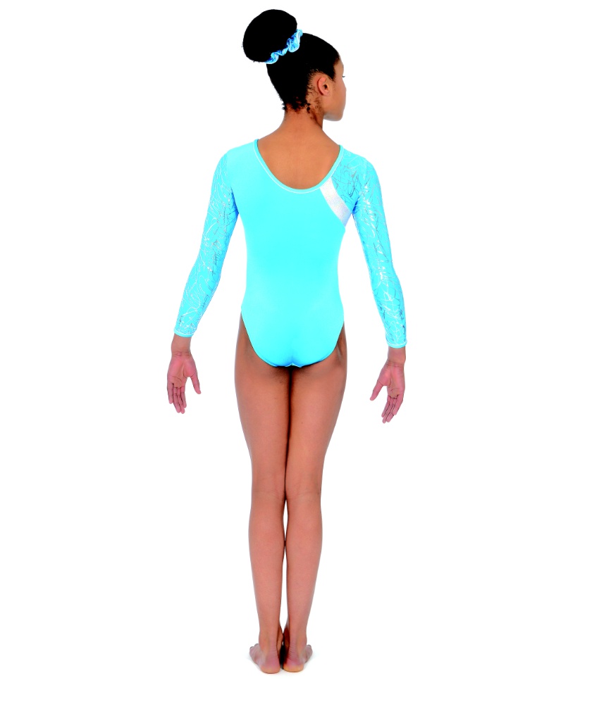 Squiggle Smooth Velvet Long Sleeve Leotard