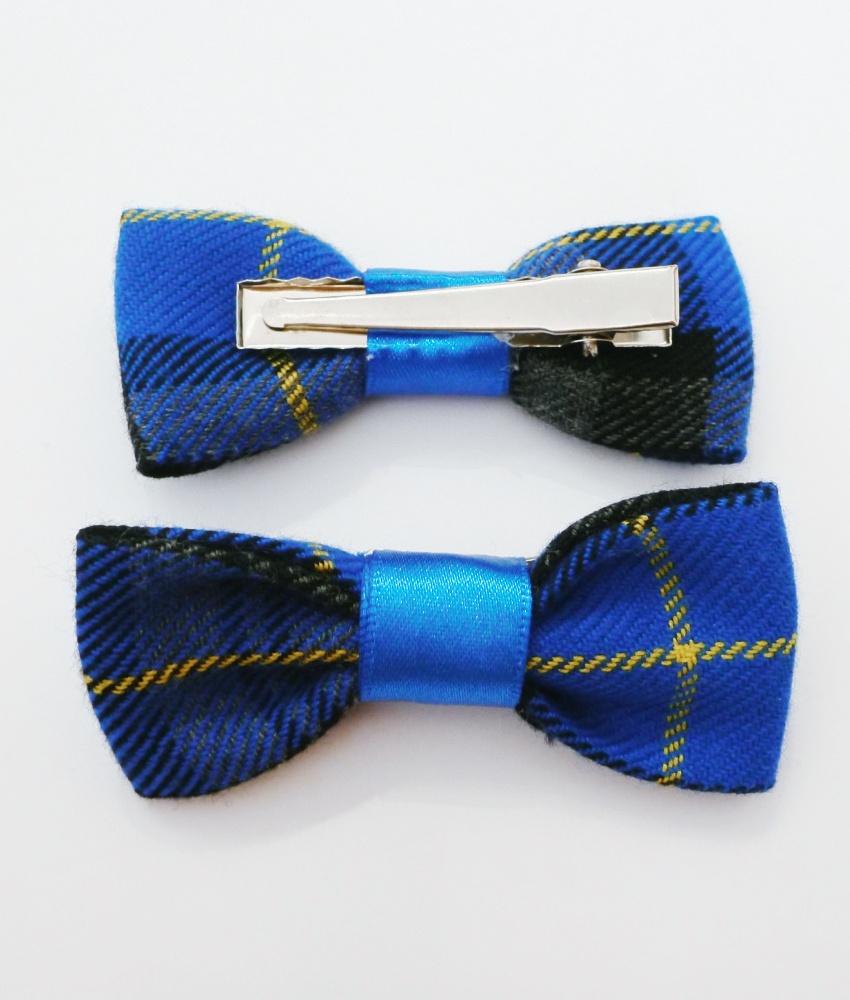 Tartan Small Bow Clips (2 pack)