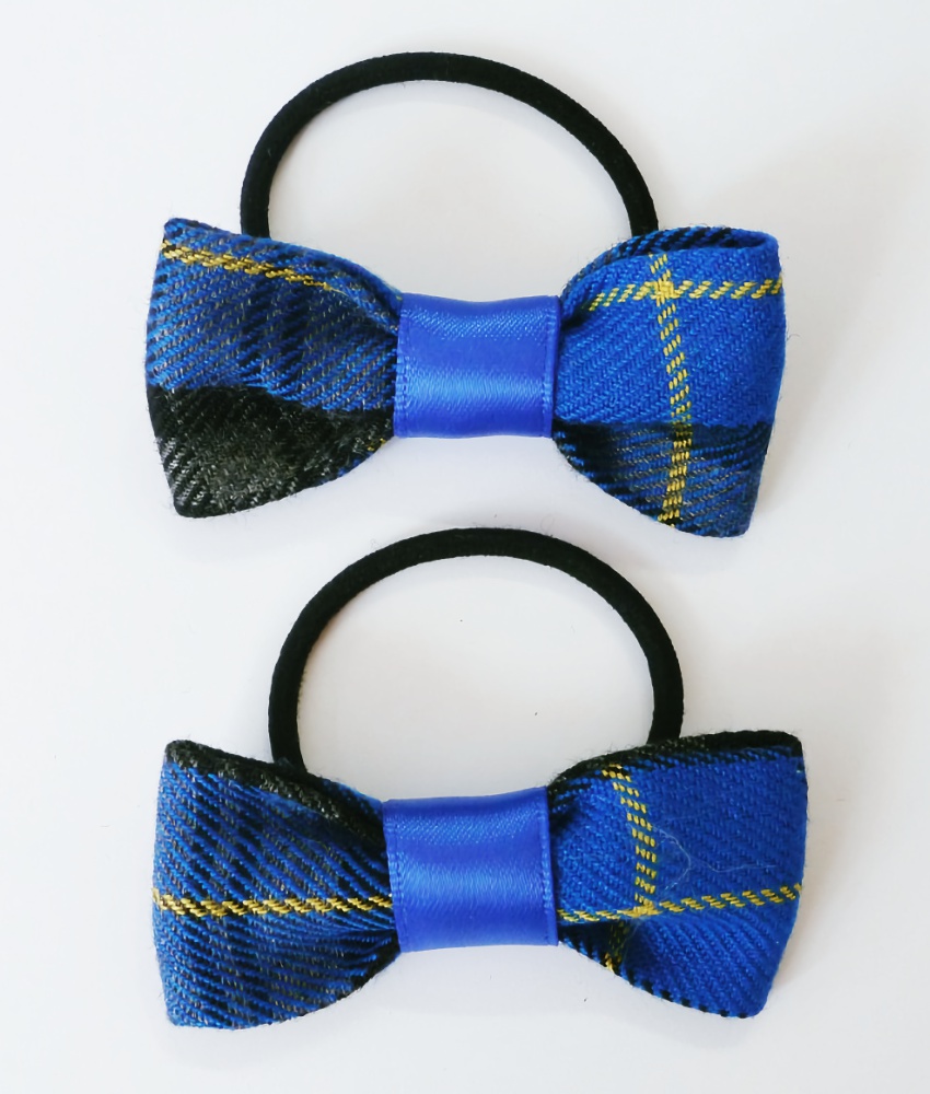 Tartan Pigtail Bow Bobble (2 Pack)