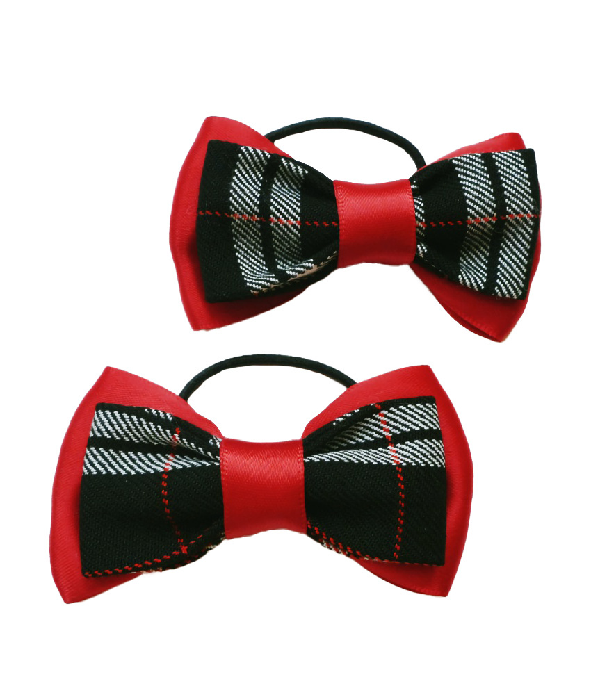 Menzies Pigtail Bow Bobbles with Ribbon (2 pack)
