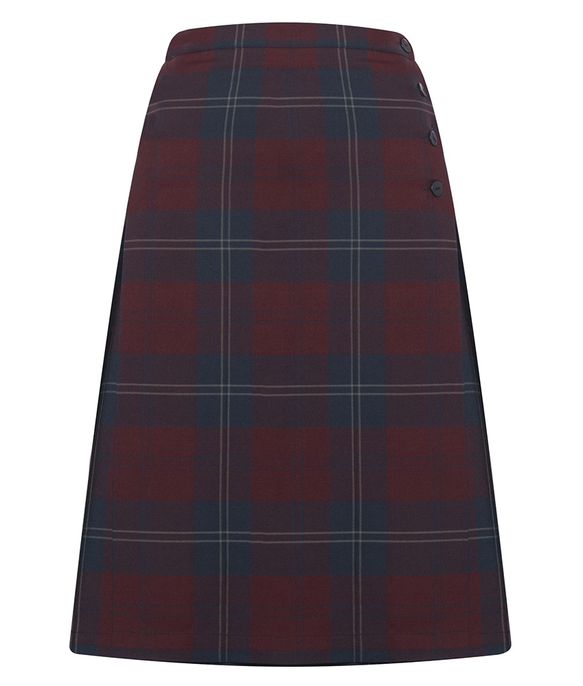 Kelso Tartan Skirt in Maroon
