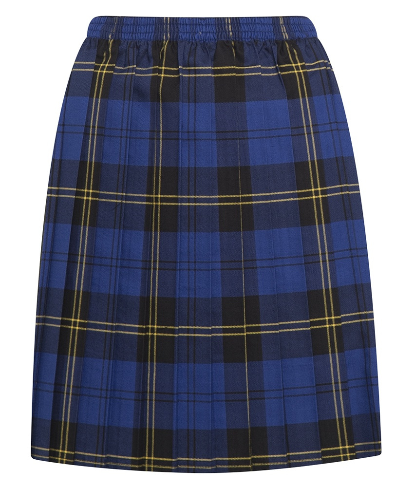 Skye Tartan Royal Blue Pleated Skirt