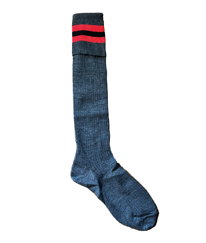 Wool Mix Turnover Top Socks banded red/black by Magicfit (2 pair pack)