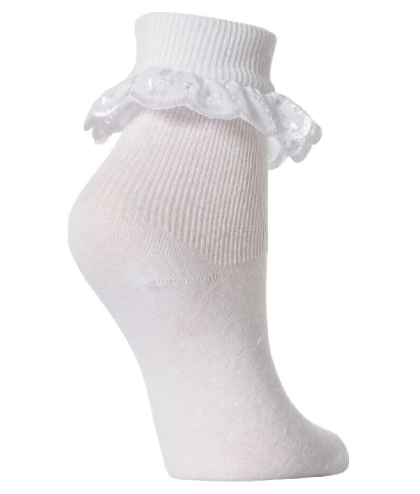 Ankle Socks with Lace Trim