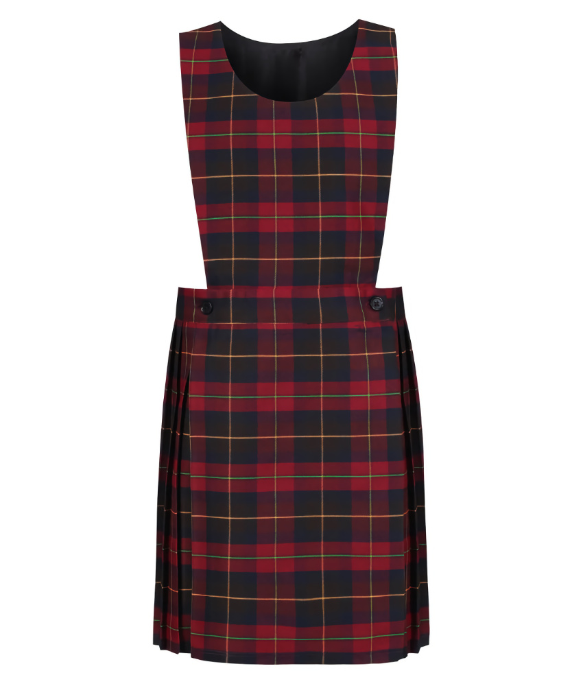 Tartan Pinafore in Maroon