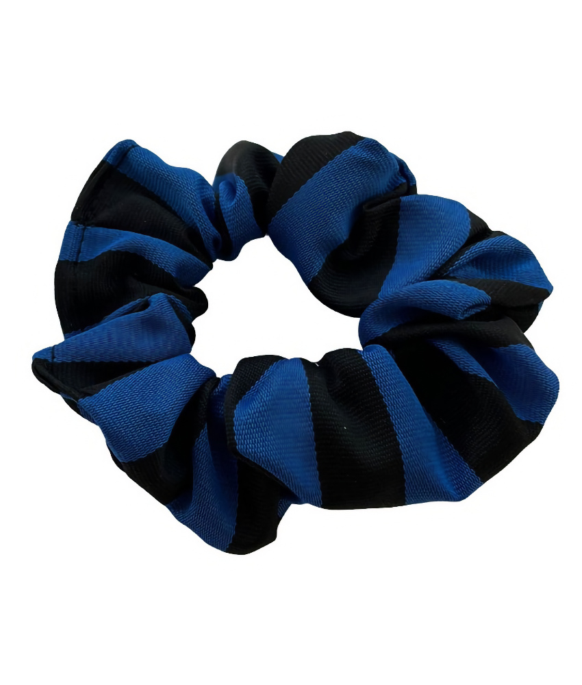 Royal Blue and Black Hair Scrunchy BS77